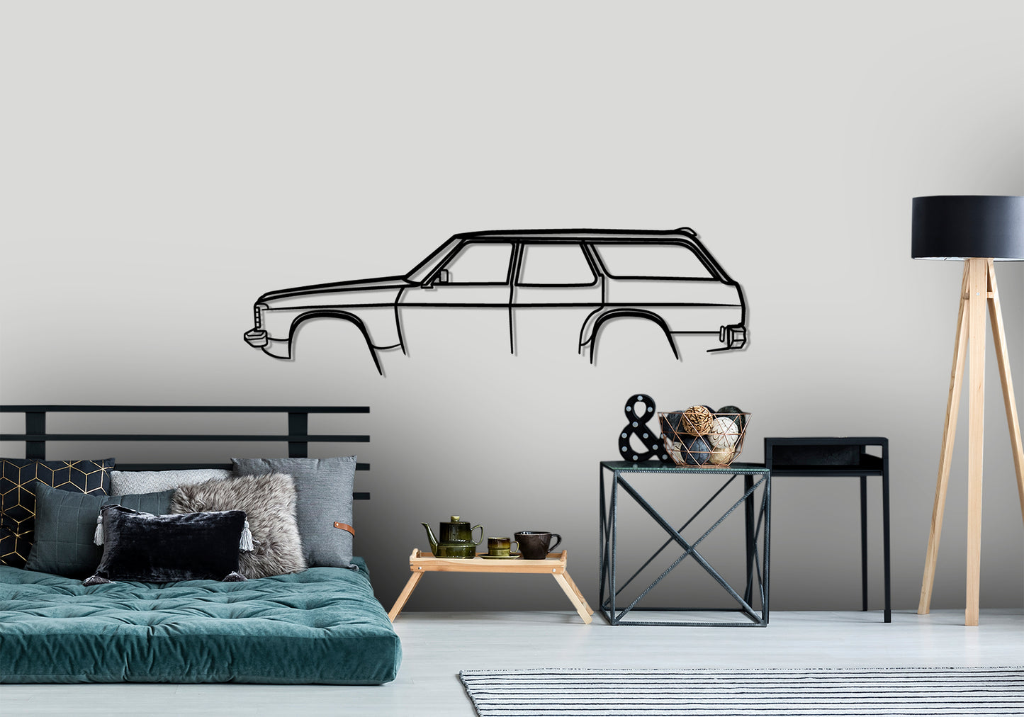 1976 Holden HJ wagon - Classic Silhouette Metal Wall Art