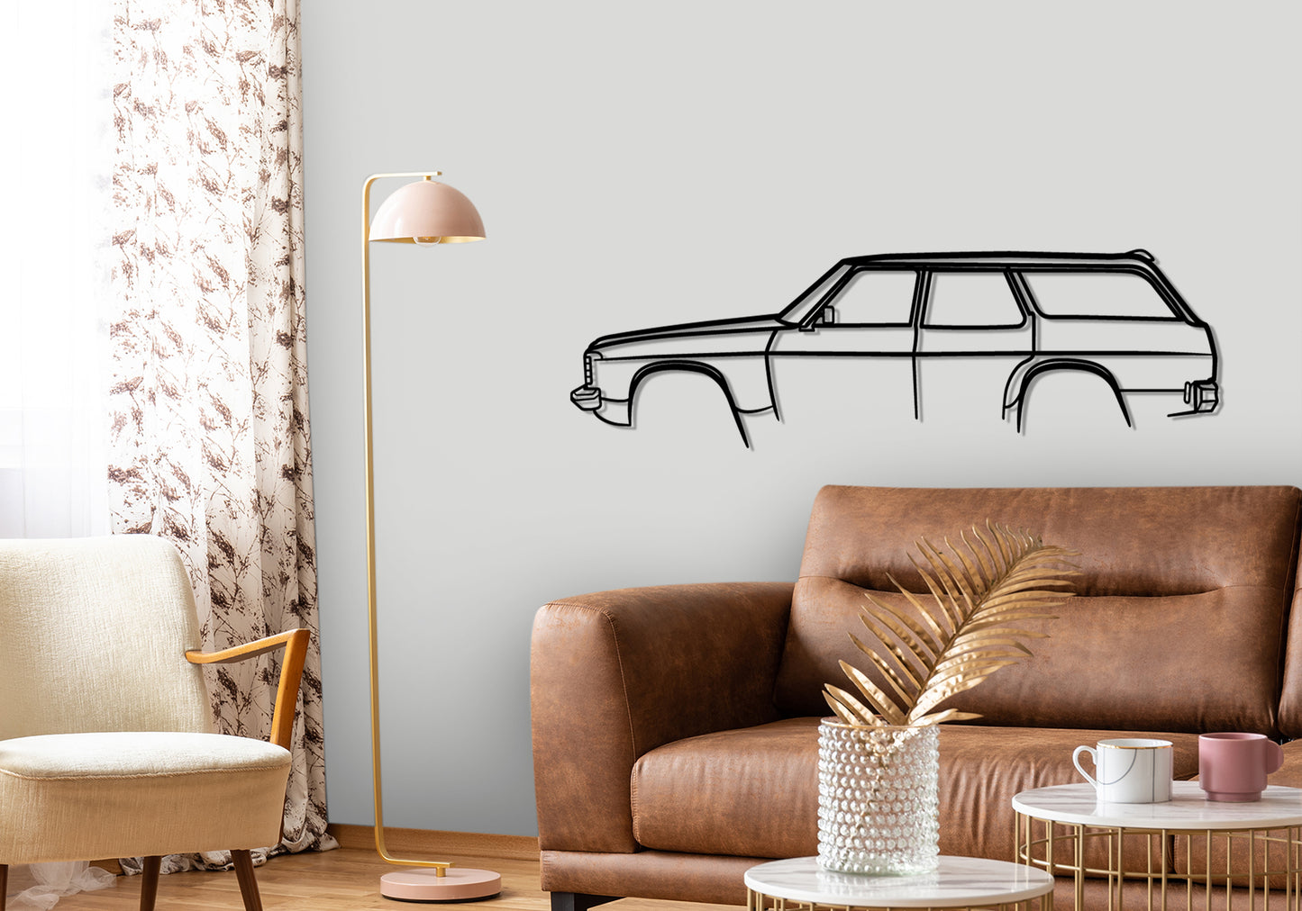 1976 Holden HJ wagon - Classic Silhouette Metal Wall Art