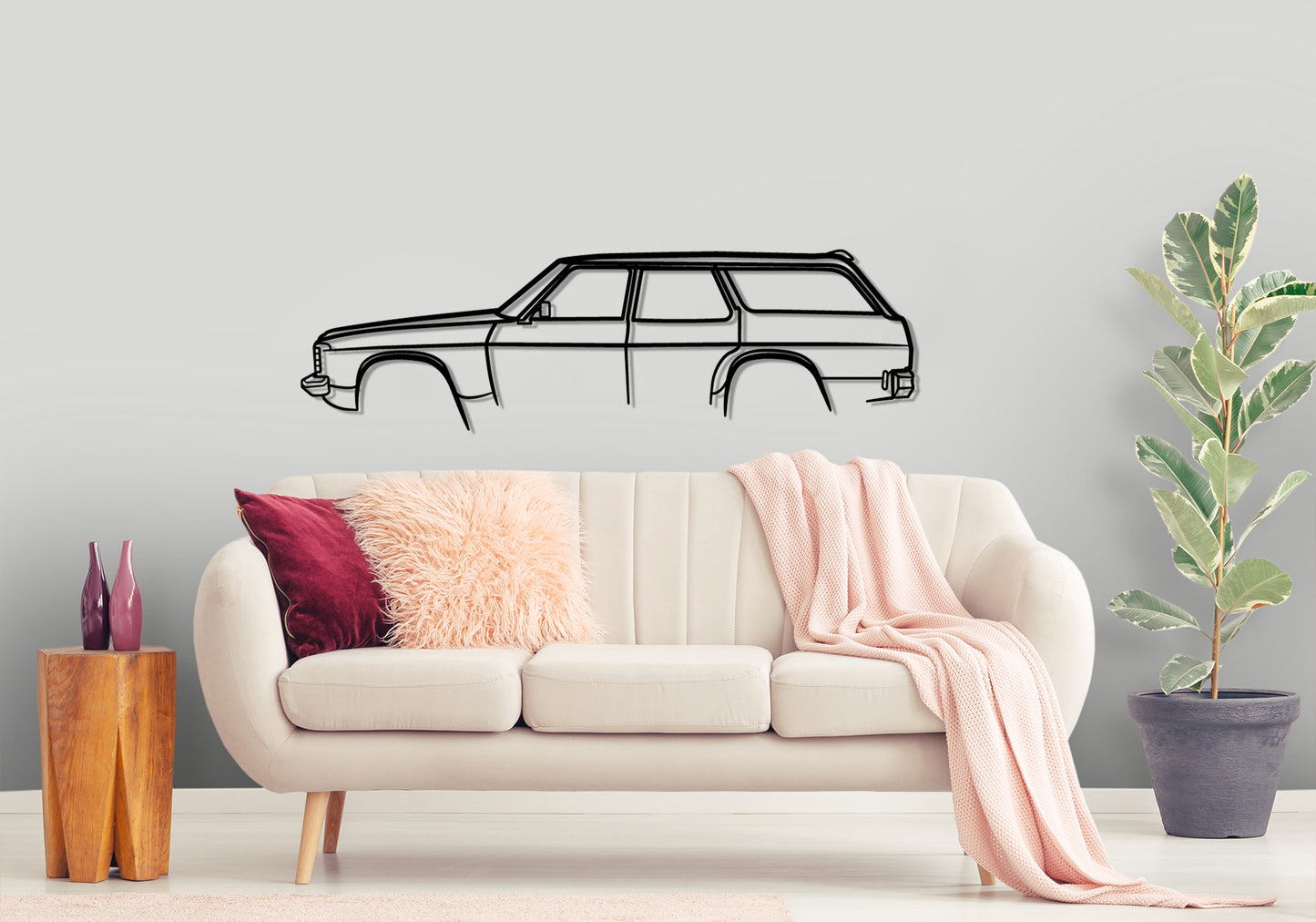 1976 Holden HJ wagon - Classic Silhouette Metal Wall Art