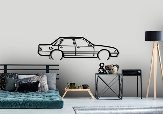 1987 Holden VL calais - Detailed Silhouette Metal Wall Art