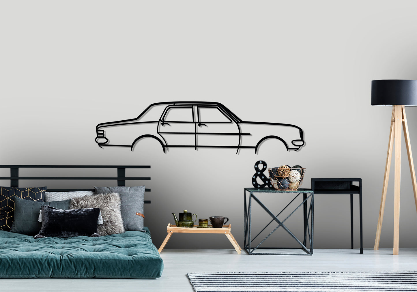 H T Premier Holden V8 CS - Classic Silhouette Metal Wall Art