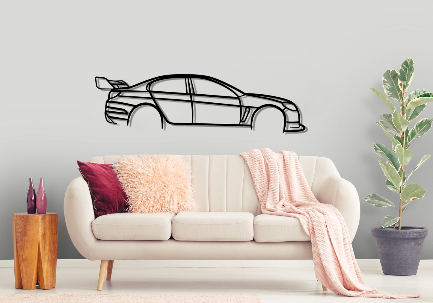 2015 Holden VF Commodore V8 Supercar_ Classic Silhouette Metal Wall Art