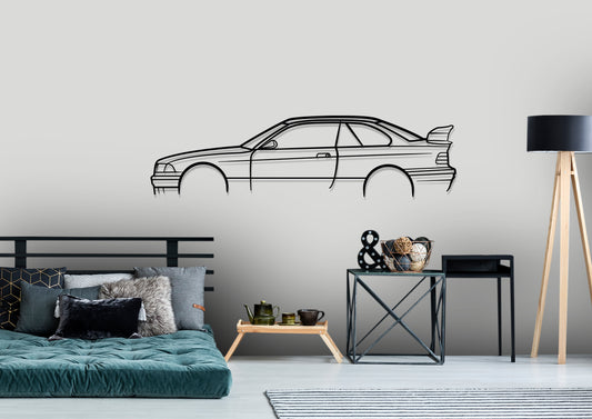 1998 BMW E36 M3 Metal Classic Silhouette Wall Art