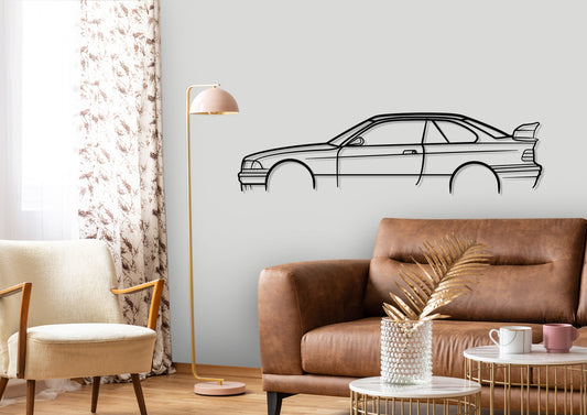 1998 BMW E36 M3 Metal Classic Silhouette Wall Art