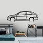 1998 Hyundai Excel Detailed Silhouette Metal Wall Art