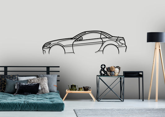 2009 Mercedes Benz SLK 300 Classic Silhouette Metal Wall Art