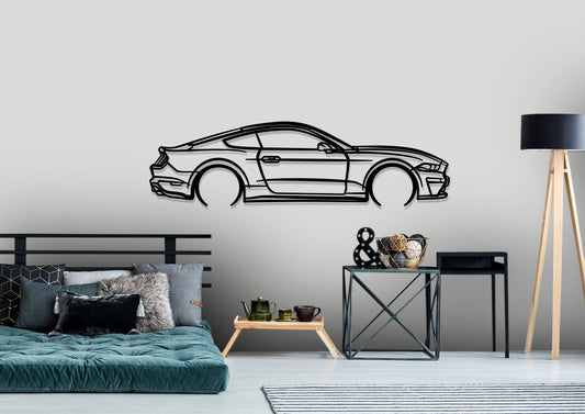 2019 FN Mustang GT Detailed Silhouette Metal Wall Art