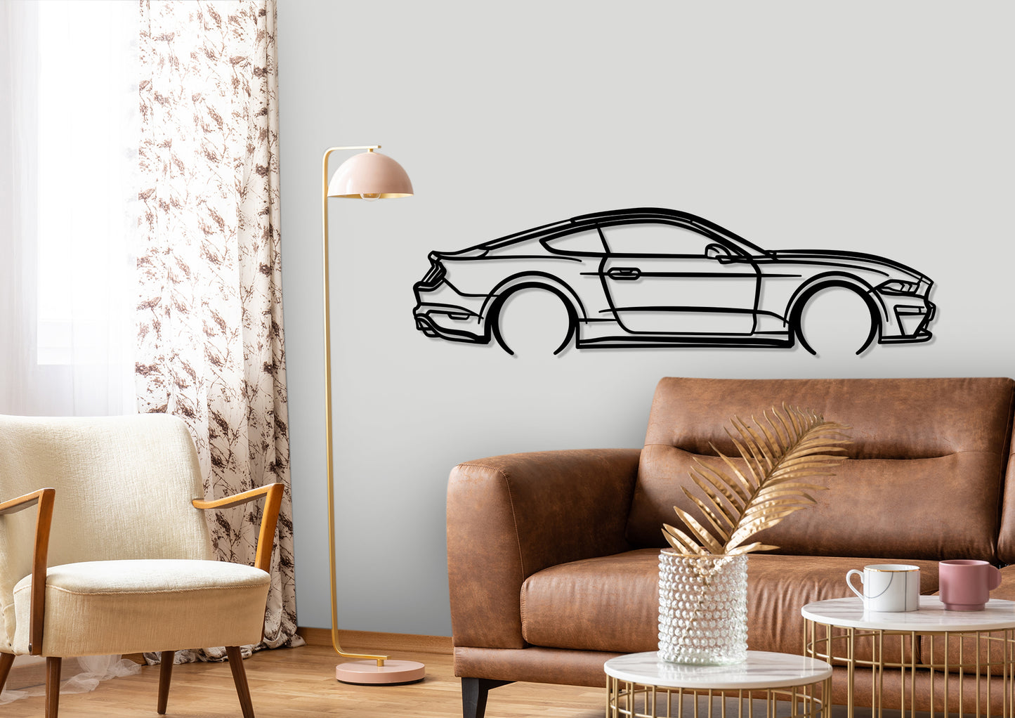 2019 FN Mustang GT Detailed Silhouette Metal Wall Art