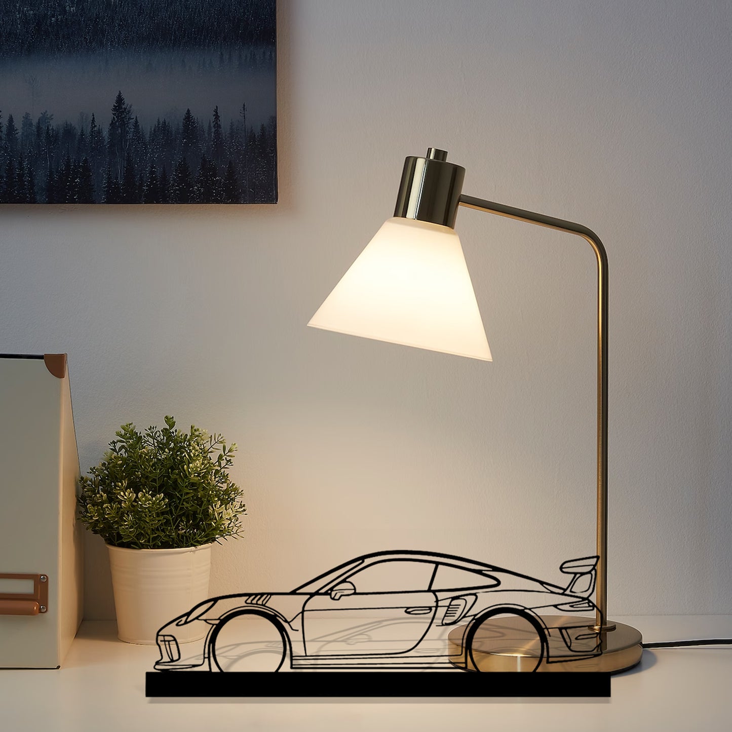 911 GT3 RS model 991 Silhouette Metal Art Stand