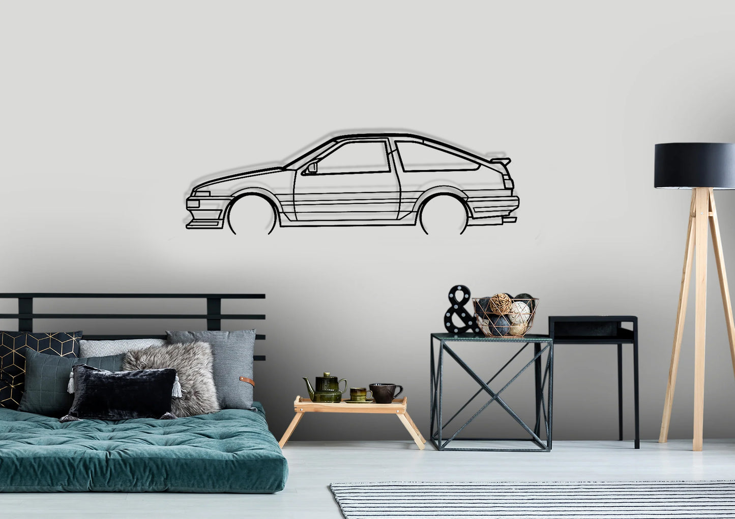 AE86 Detailed Silhouette Metal Wall Art