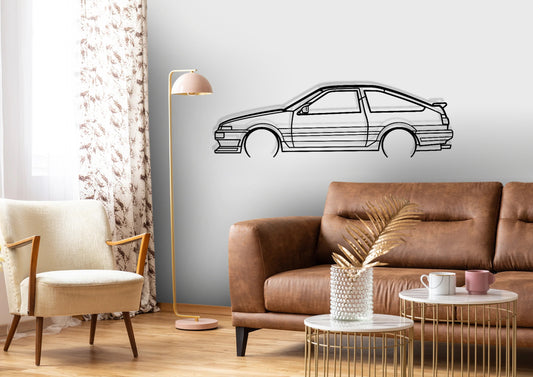 AE86 Detailed Silhouette Metal Wall Art