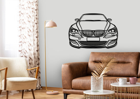 BMW M5 E60 Front Silhouette Metal Wall Art