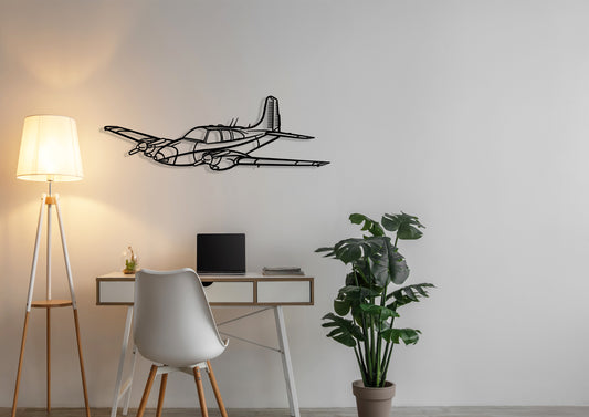 Beechcraft-95-D55 Silhouette Metal Wall Art