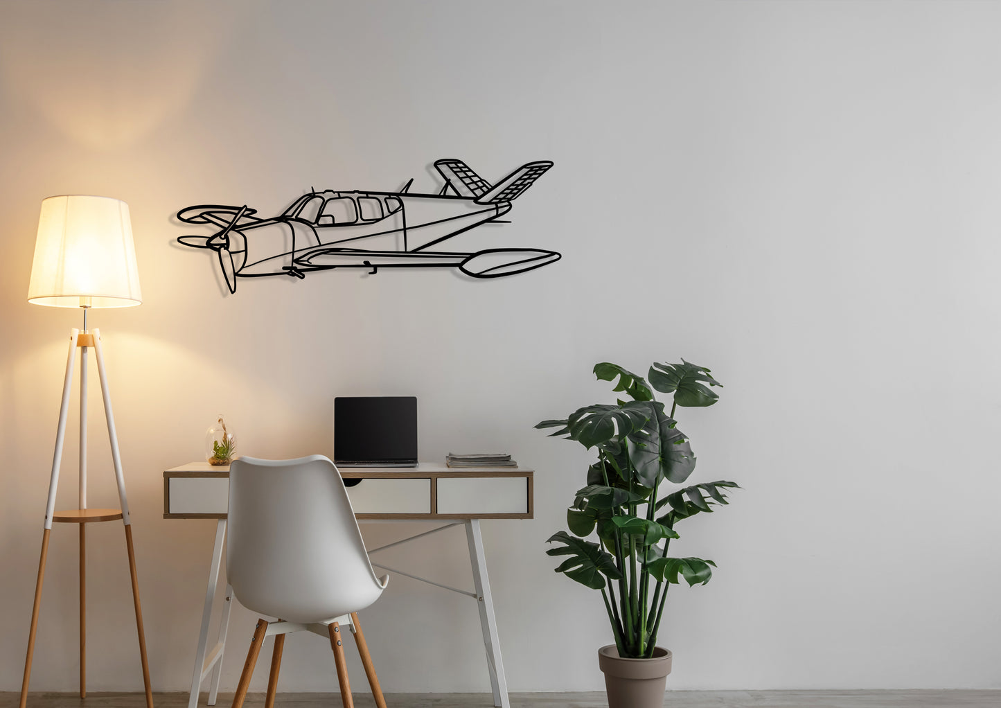 Beechcraft Silhouette Metal Wall Art