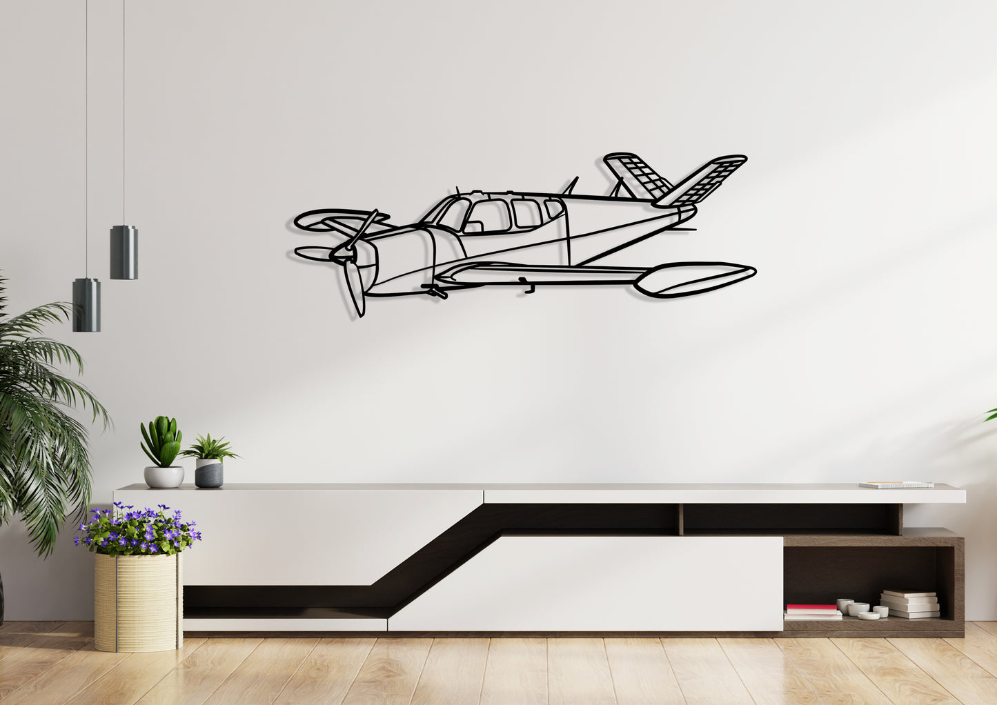 Beechcraft Silhouette Metal Wall Art