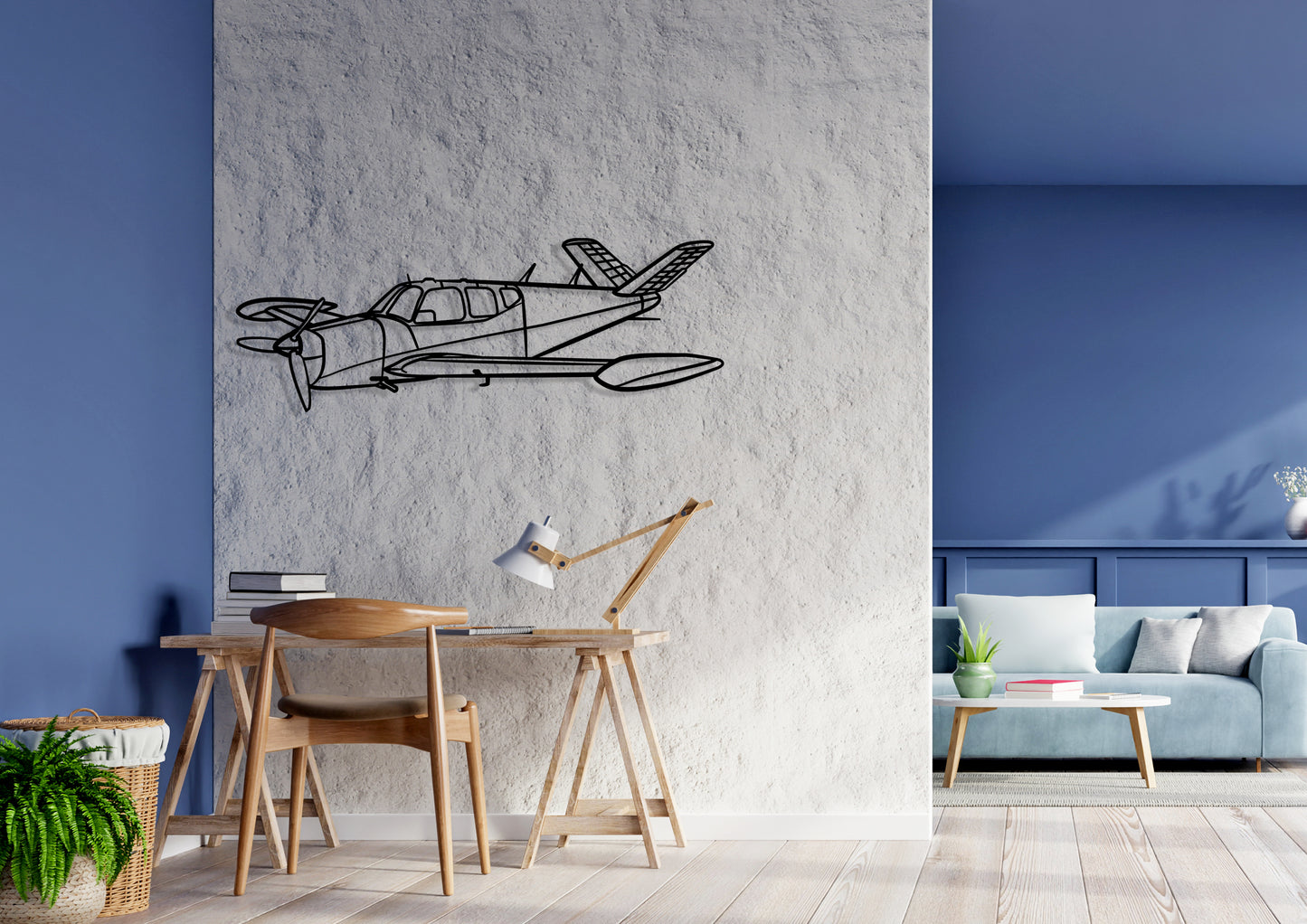 Beechcraft Silhouette Metal Wall Art