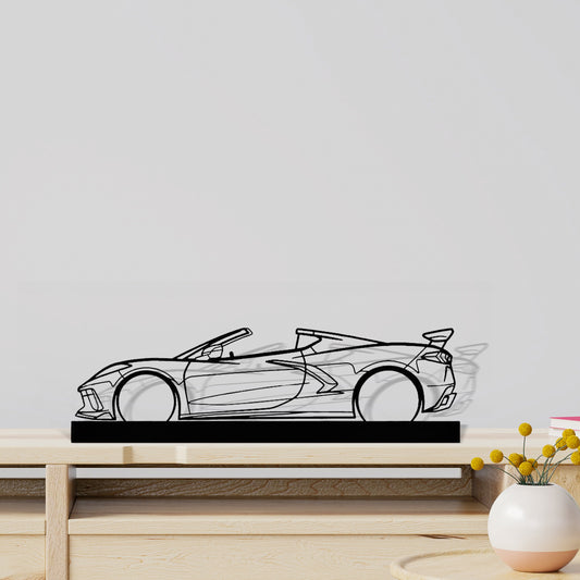 Corvette C8 Convertible Silhouette Metal Art Stand