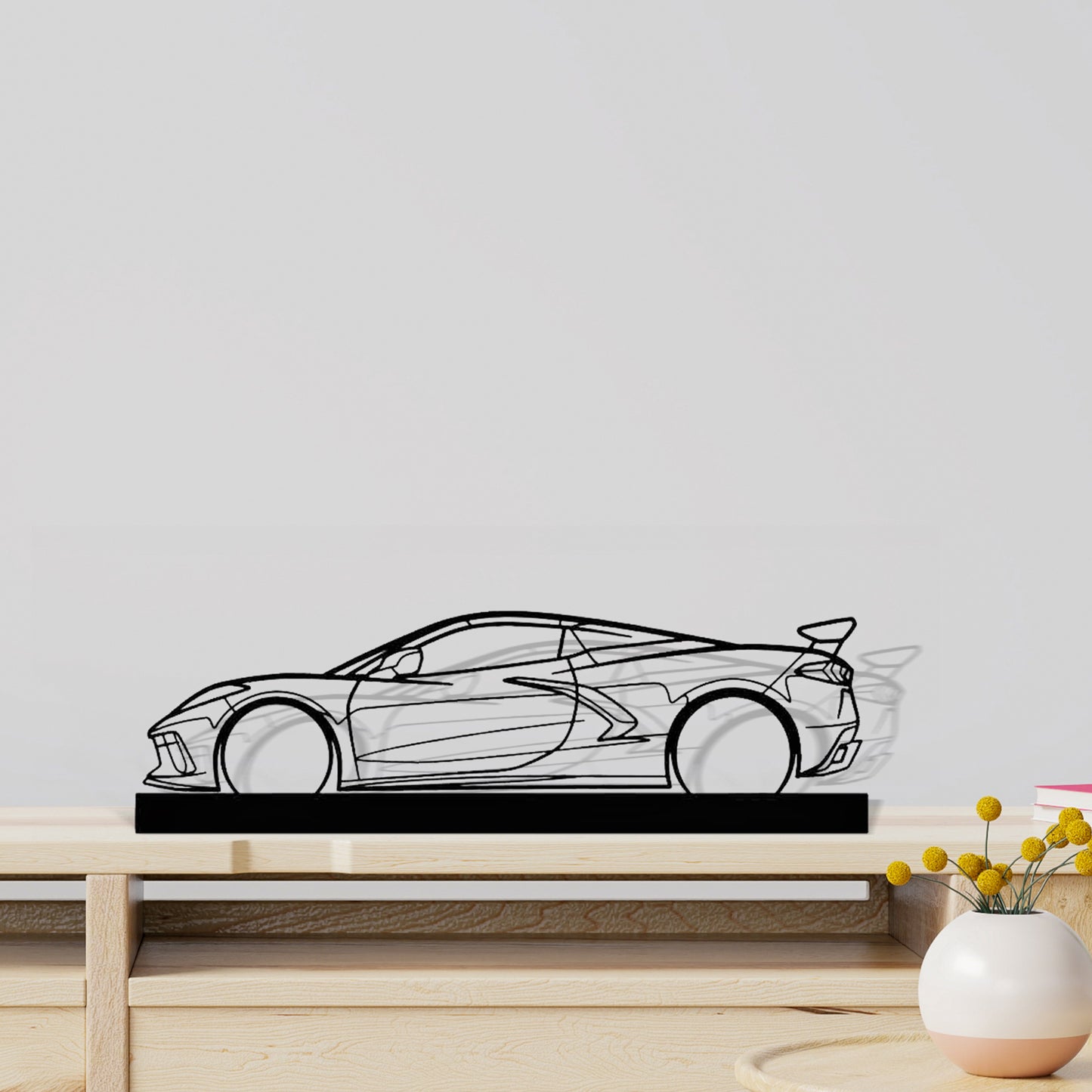 Corvette C8 HTC Silhouette Metal Art Stand