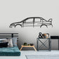 EVO IX Classic Silhouette Metal Wall Art