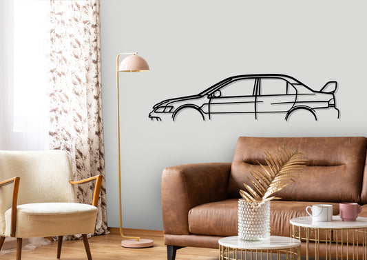 EVO IX Classic Silhouette Metal Wall Art