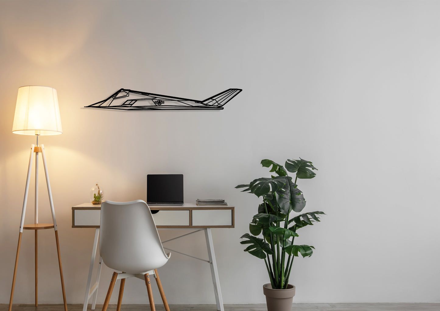 F-117 Silhouette Metal Wall Art