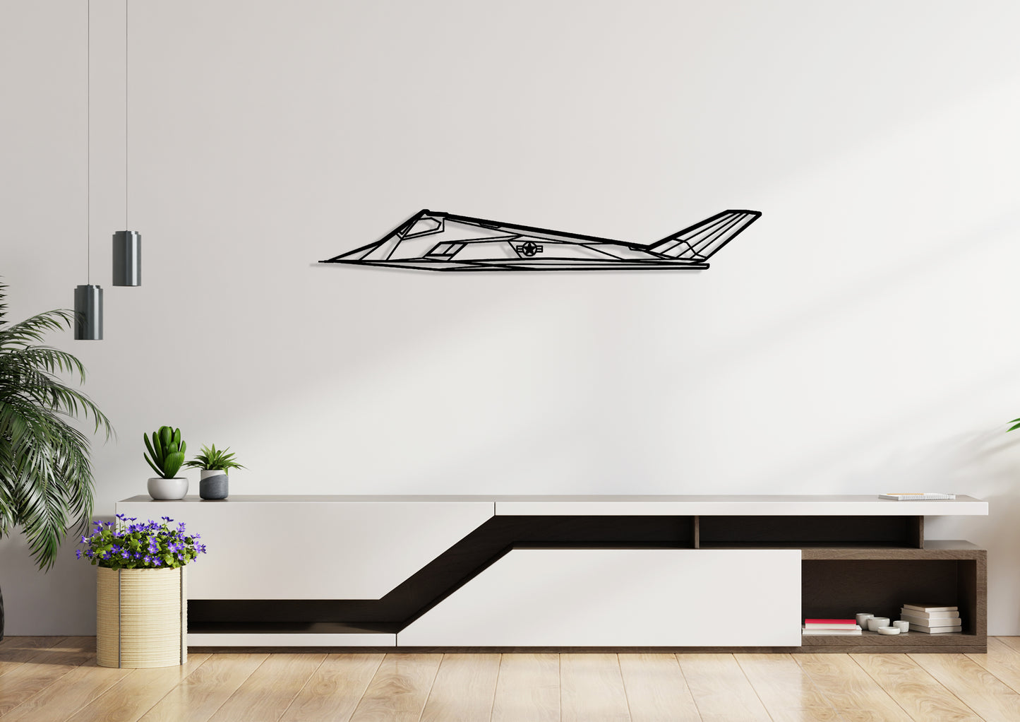 F-117 Silhouette Metal Wall Art