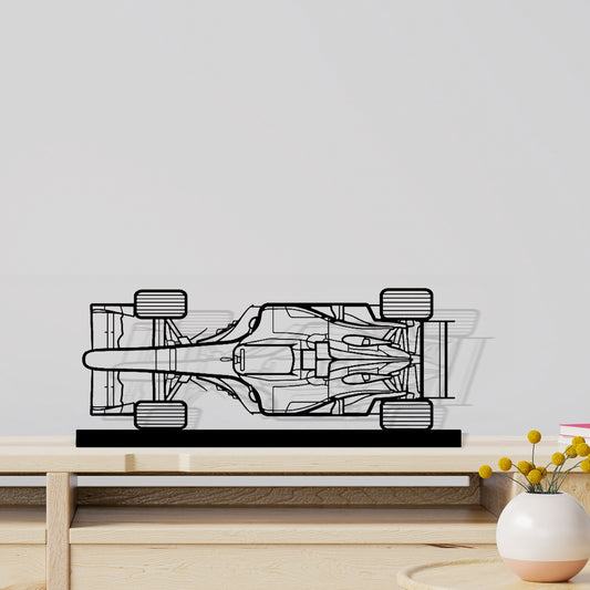 F1 2004 Top View Silhouette Metal Art Stand