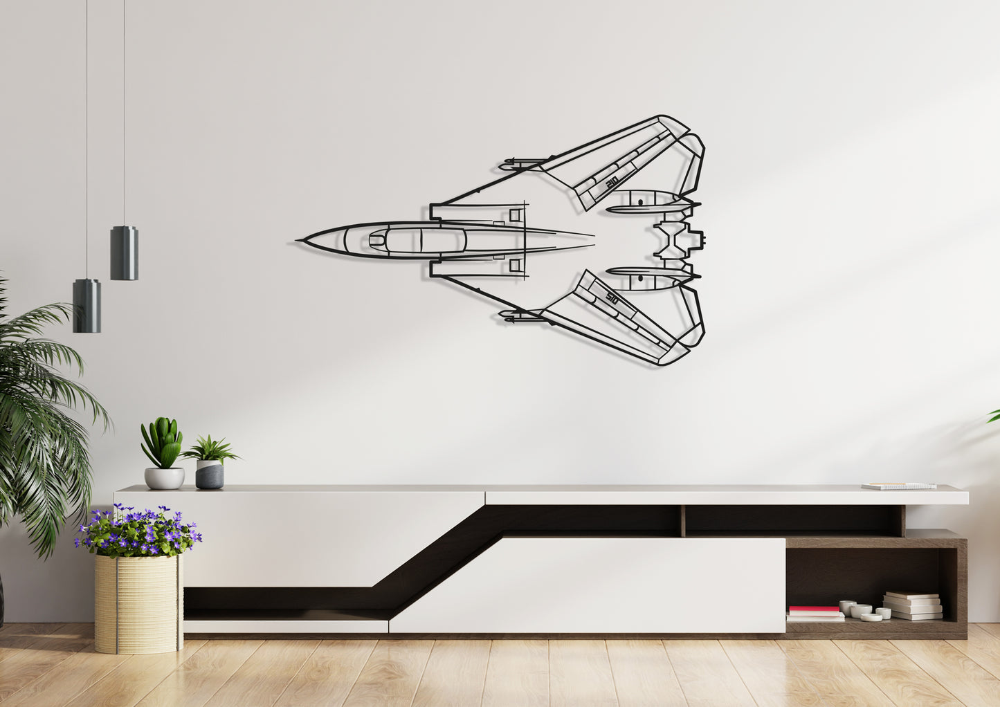 F14-A-Tomcat-VF-33-Starfighters_Desert-Storm-1991_top Silhouette Metal Wall Art