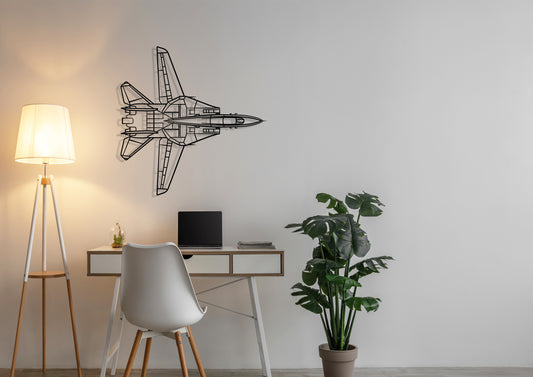 F14-Tomcat-Top Silhouette Metal Wall Art