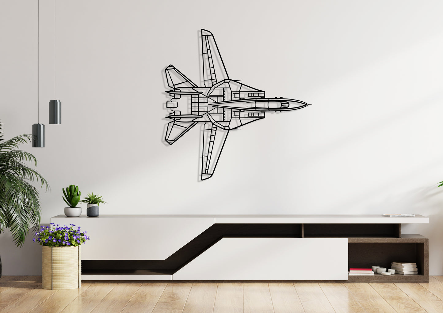 F14-Tomcat-Top Silhouette Metal Wall Art