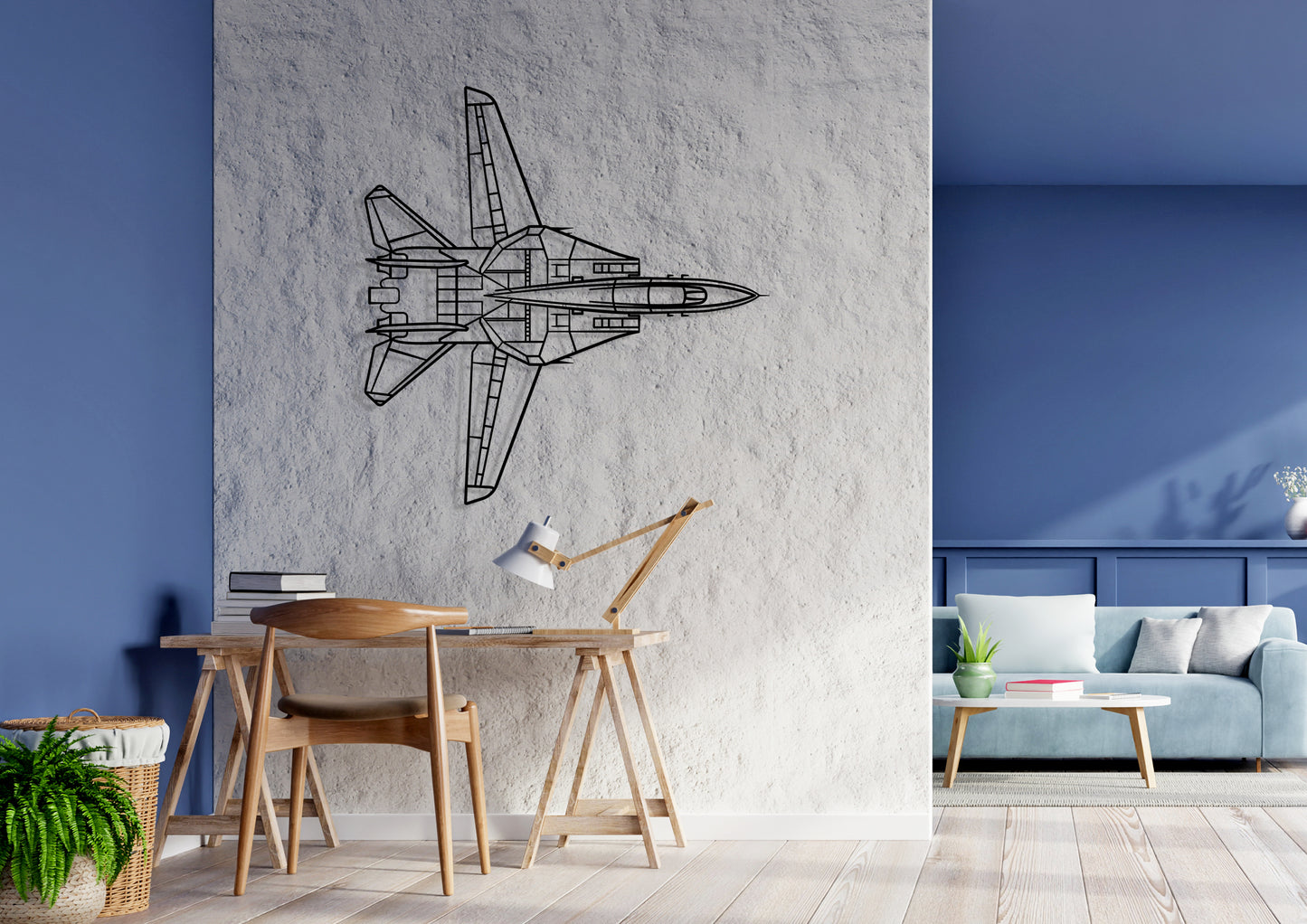 F14-Tomcat-Top Silhouette Metal Wall Art