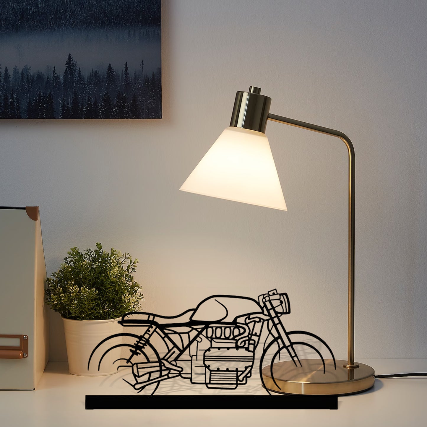 K1100 Cafe Racer Silhouette Metal Art Stand