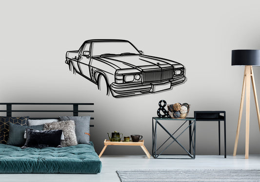 1982 Holden WB Ute Front Angle Silhouette Metal Wall Art