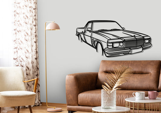 1982 Holden WB Ute Front Angle Silhouette Metal Wall Art