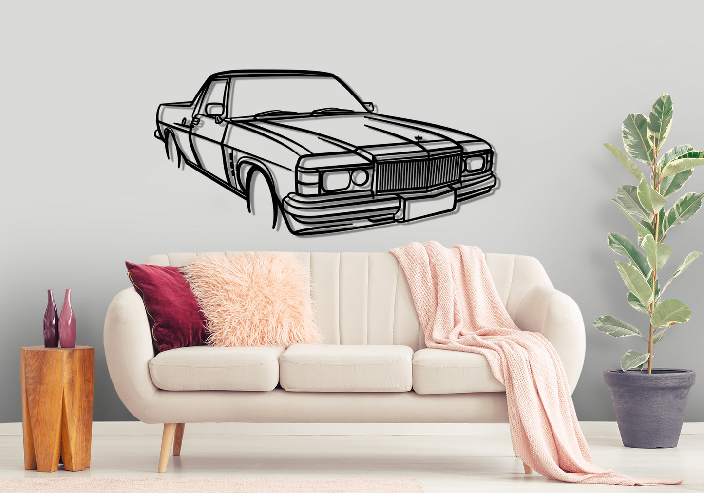 1982 Holden WB Ute Front Angle Silhouette Metal Wall Art