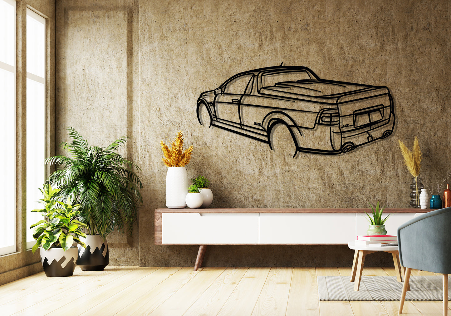 2011 Holden commodore SS-V redline series II Back Angle Silhouette Metal Wall Art