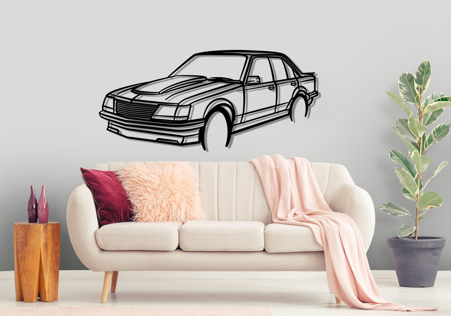 1981 Holden Commodore VH Front Angle Silhouette Metal Wall Art