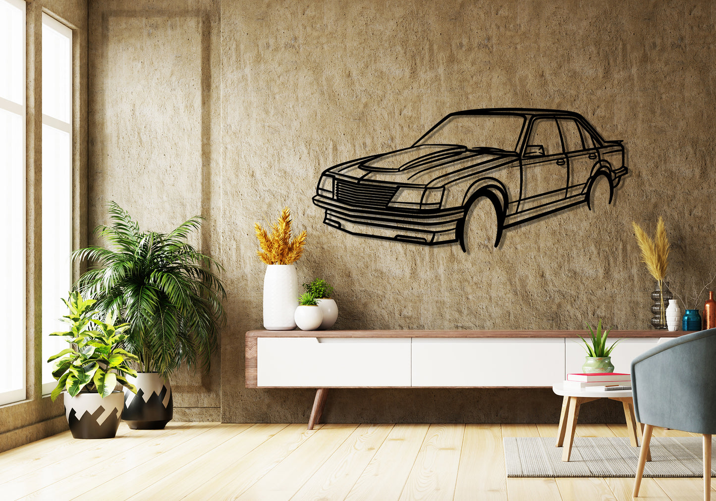 1981 Holden Commodore VH Front Angle Silhouette Metal Wall Art