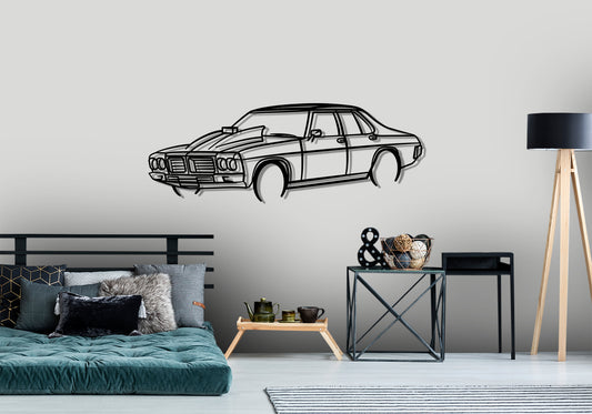 1973 Holden HQ Front Angle Silhouette Metal Wall Art