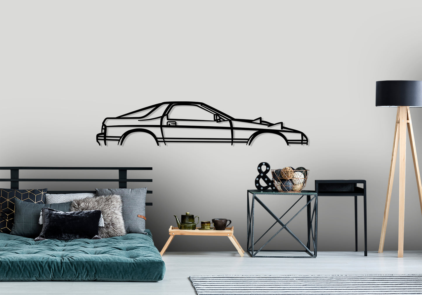 1986 Mazda FC RX7  Classic Silhouette Metal Wall Art