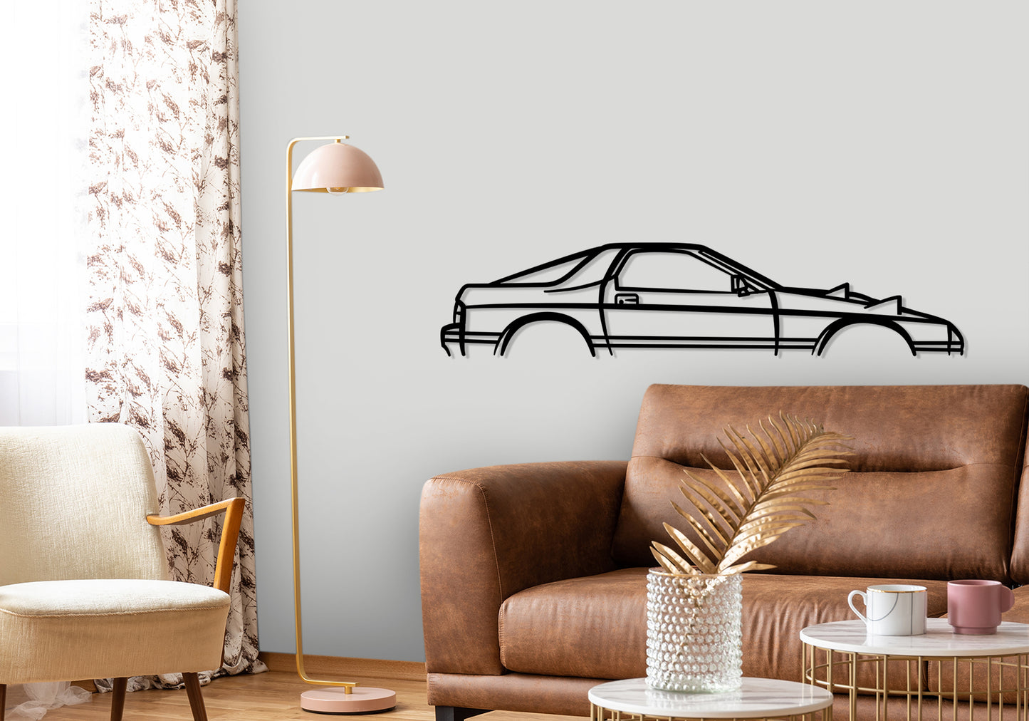 1986 Mazda FC RX7  Classic Silhouette Metal Wall Art