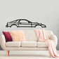 1986 Mazda FC RX7  Classic Silhouette Metal Wall Art