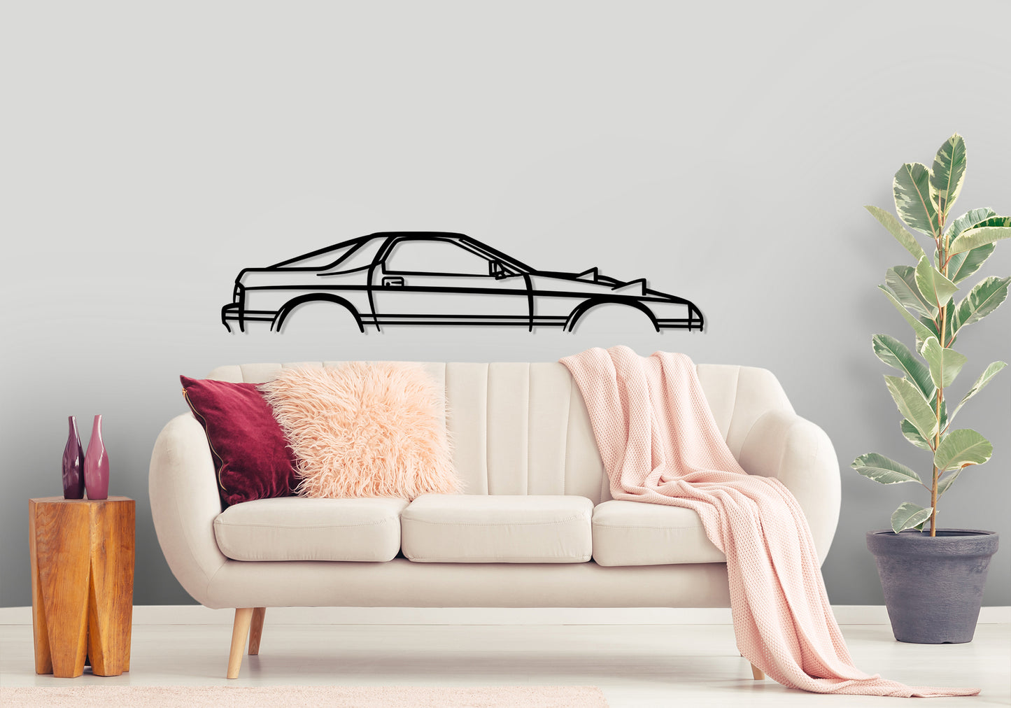 1986 Mazda FC RX7  Classic Silhouette Metal Wall Art