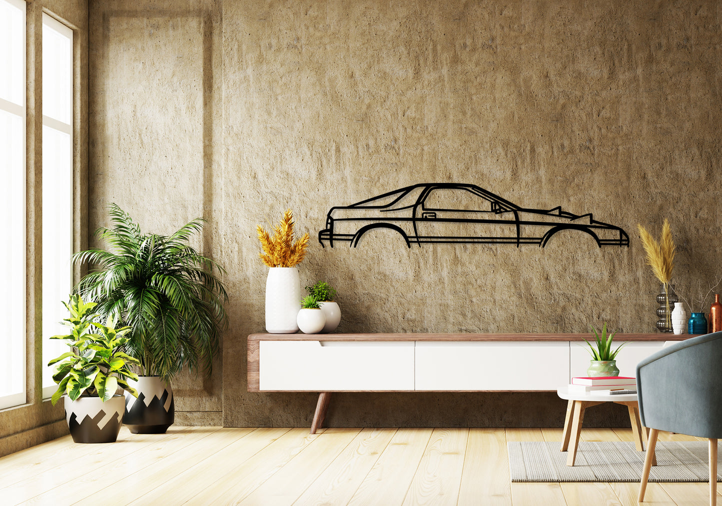 1986 Mazda FC RX7  Classic Silhouette Metal Wall Art