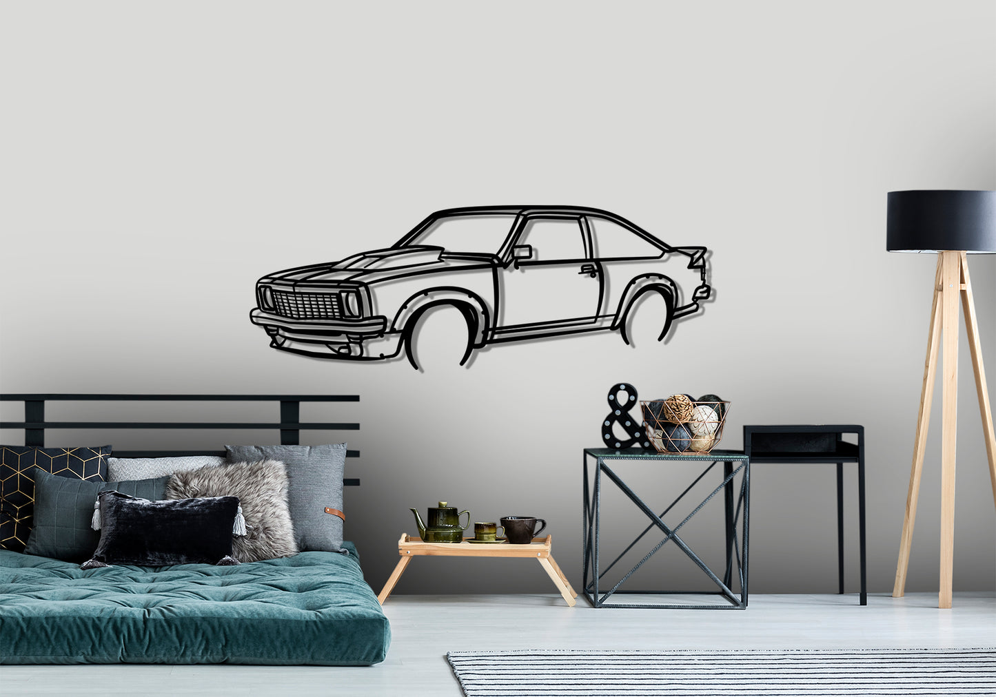 1976 Holden Torana Hatchback Front Angle Silhouette Metal Wall Art