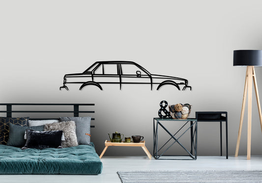 1983 Toyota KE70 Corolla  Classic Silhouette Metal Wall Art