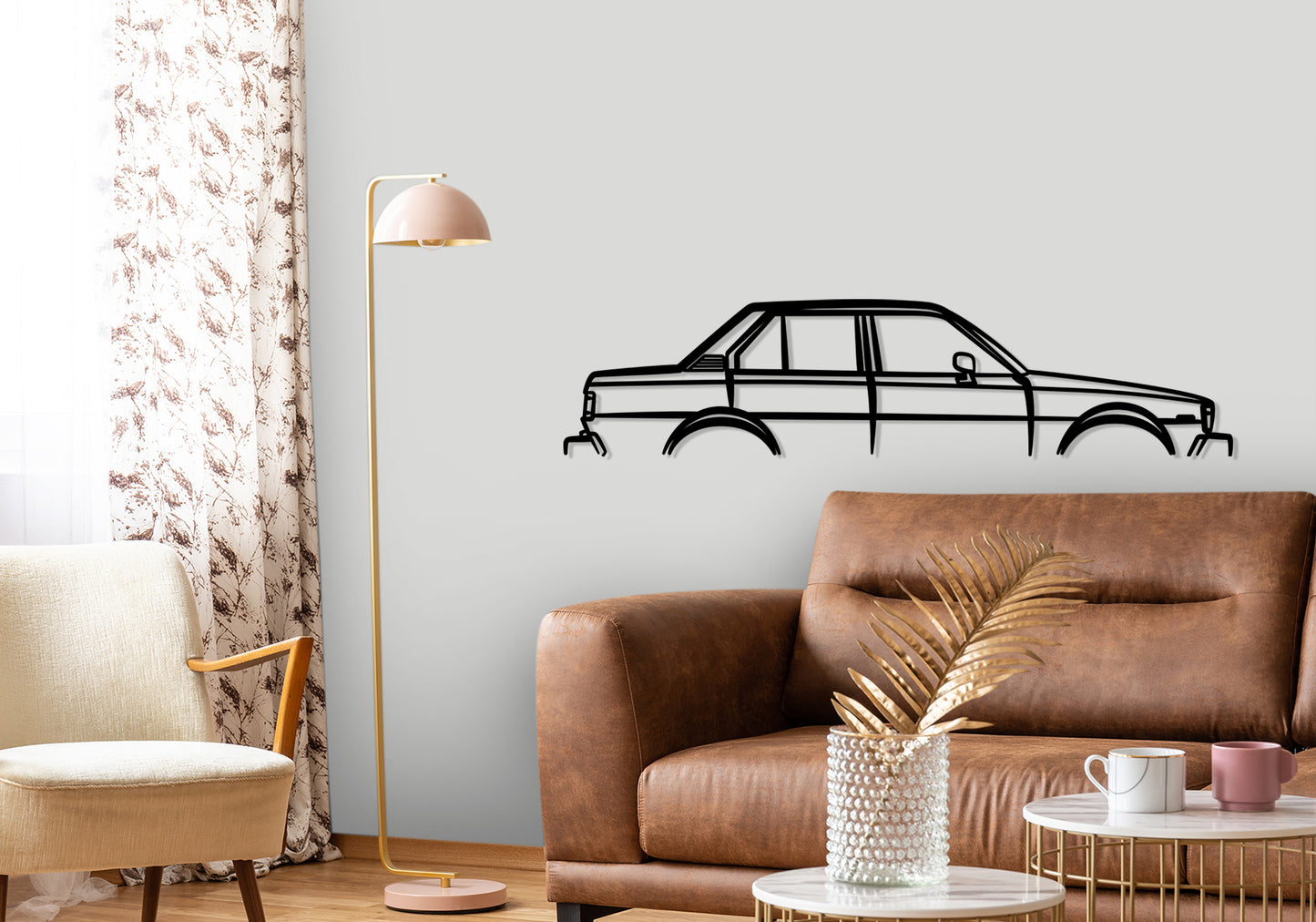 1983 Toyota KE70 Corolla  Classic Silhouette Metal Wall Art