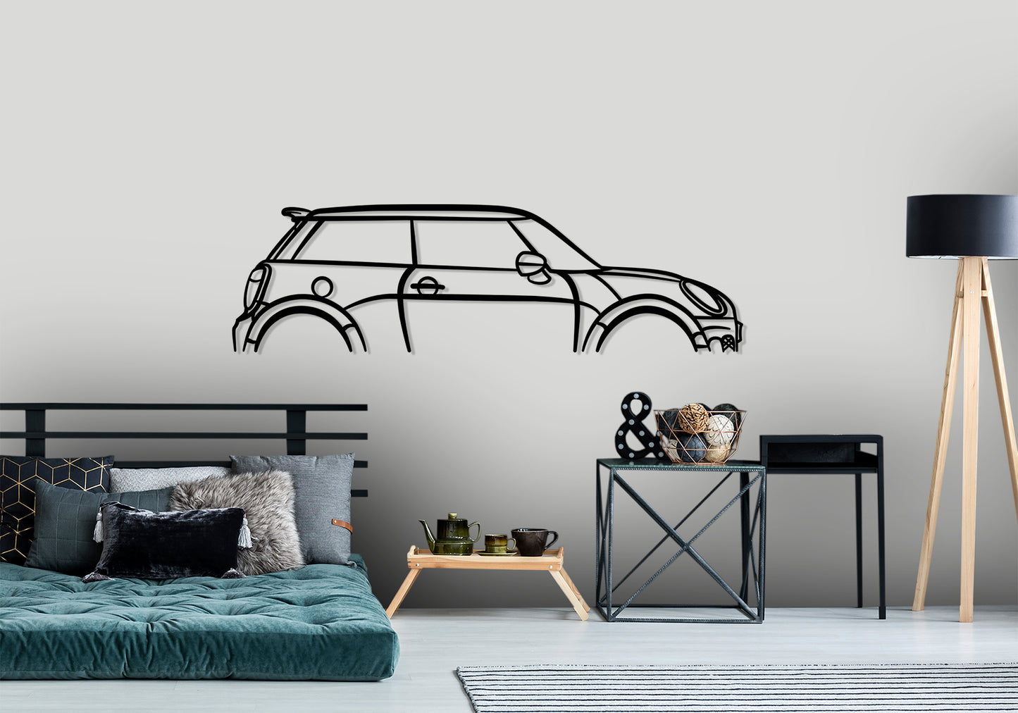 2020 Mini John Cooper Works Hatchback  Classic Silhouette Metal Wall Art