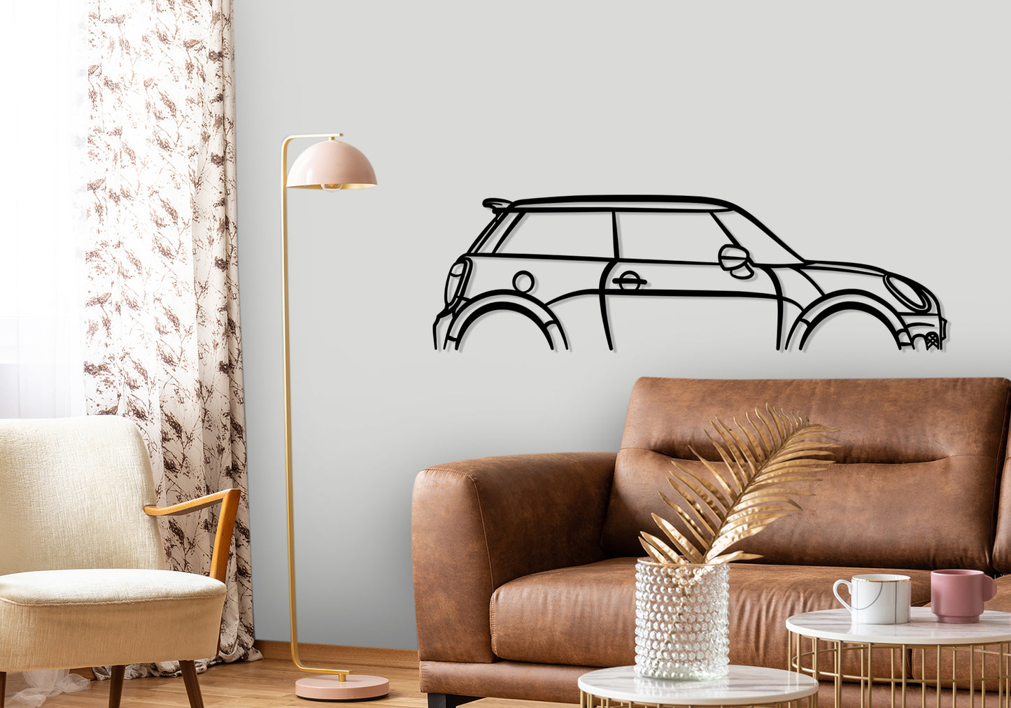 2020 Mini John Cooper Works Hatchback  Classic Silhouette Metal Wall Art