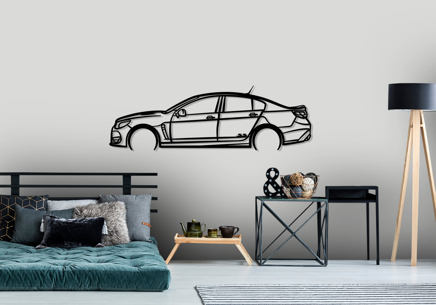 2016 BF Holden Commodore SSV Detailed Silhouette Metal Wall Art